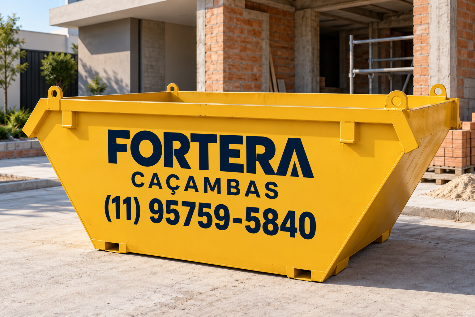 Caçamba estacionária Fortera para reforma e descarte de materiais
